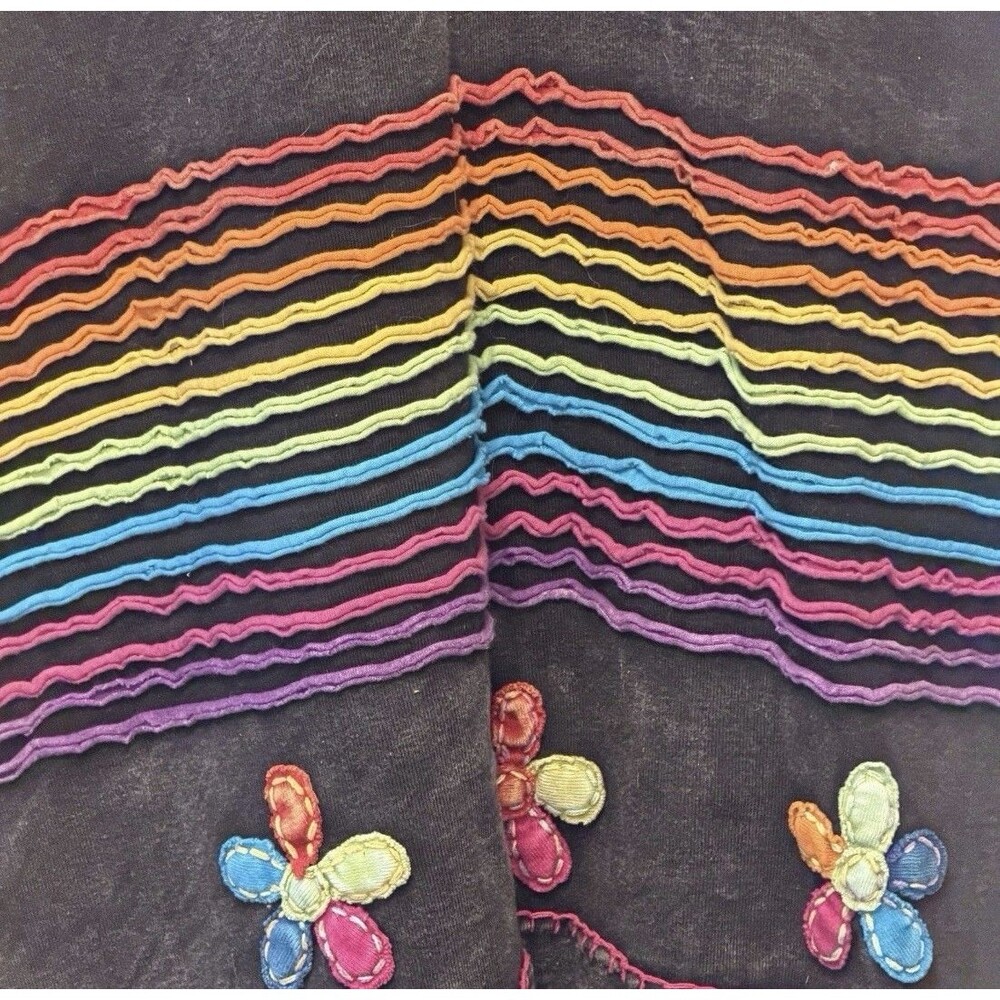Indie Boutique Boho Hippie Rainbow Tunic Top One Size Nepal 100% Cotton - Picture 6 of 11